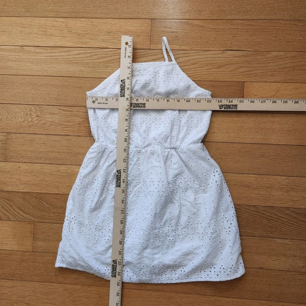 Old Navy Girls Dress‎ Size S (6-7) White Eyelet Sleeveless Summer/Spring Casual